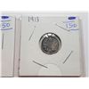 Image 3 : 1913 AND 1912 CANADA 5 CENT SILVER COINS