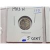 Image 2 : 1903 H AND 1902 CANADA 5 CENT SILVER COINS
