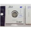 Image 2 : 1880, 1893, 1896, 1897 SLIGHT DAMAGE CANADA 5 CENT SILVER COINS
