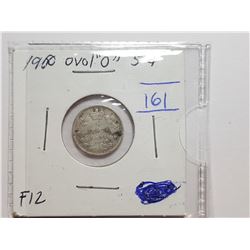 1900 OVAL 00 CANADA 5 CENT SILVER COIN