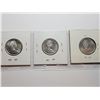 Image 4 : 1968, 1967, 1968 UNC 25 CENT SILVER COINS