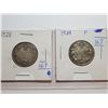 Image 1 : 1929 AND 1928 CANADA 25 CENT COINS