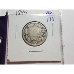 1899 CANADA 25 CENT COIN