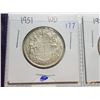 Image 2 : 1951 WD AND 1951 ND SILVER 50 CENT COINS