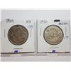 Image 1 : 1949 AND 1950 SILVER 50 CENT COINS