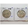 Image 1 : 1943 WD AND 1943 ND SILVER 50 CENT COINS