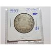 Image 1 : 1907 SILVER 50 CENT CANADA COIN