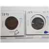 Image 1 : 1894 AND 1896 LARGE ONE CENT COINS - CANADA