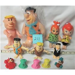 VINTAGE 1990s FLINSTONES FRED-BARNEY-PEBBLES DOLLS