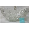 Image 2 : VINTAGE 12"x6"x6" OVAL CRYSTAL CUT FRUIT BOWL