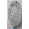 Image 4 : VINTAGE 12"x6"x6" OVAL CRYSTAL CUT FRUIT BOWL