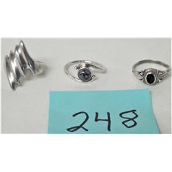 LOT 3 .925 STERLING SILVER WOMENS RINGS