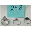 Image 2 : LOT 3 .925 STERLING SILVER WOMENS RINGS