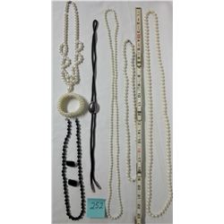 LOT FAUX PEARLS COSTUME JEWELRY