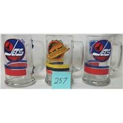 3- GLASS NHL STEINS 2- WINNIPEG 1- VANCOUVER