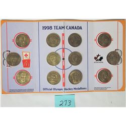 SET ALL 12 1998 TEAM CANADA OLYMPIC HOCKEY MEDALLIONS