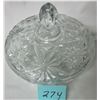 Image 1 : ANCHOR HOCKING EARLY AMERICAN PRESCUT 7" CRYSTAL CANDY DISH/LID