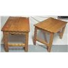 Image 3 : PAIR 29"Lx18"Wx18"H CUSTOM SOLID OAK SACLLOPED EDGE END TABLES