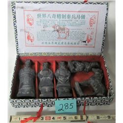 5 PIECE SET EMPEROR SHI-QIN TERRACOTTA WARRIOR DUPLICATES