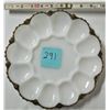 Image 1 : MILK WHITE EGG DISH/22K GOLD TRIM ANCHOR HOCKING