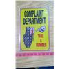 Image 1 : COMPLAINT DEPARTMENT - REPRODUCTION TIN SIGN