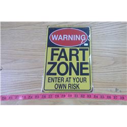 FART ZONE - REPRODUCTION TIN SIGN