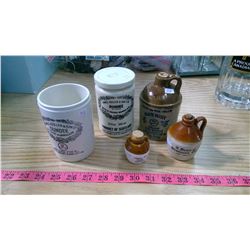 TWO DUNDEE JARS, THREE JUGS