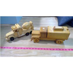 TWO WOOD TRUCKS