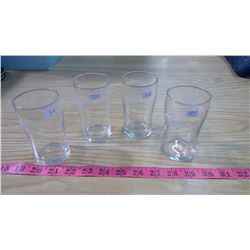 FOUR VINTAGE PEPSI GLASSES