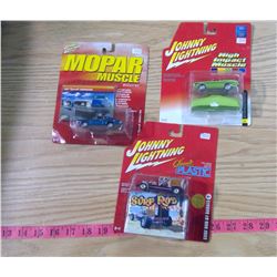 THREE JOHNNY LIGHTNING CARS