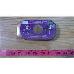 2001 WORLD FIGURE SKATING CHAMPIONSHIPS STAMP AND 24 K GOLD PLATED MEDALLION SET