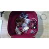 Image 4 : RED CASE WITH ASSORTED JEWELRY