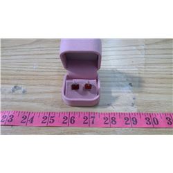 STERLING SILVER AGATE EARRINGS (WEIGHT 2.65 G)