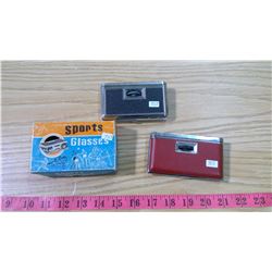 THREE SETS OF VINTAGE SPORTS/FOLDING GLASSES (CARSEN)