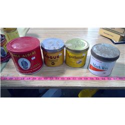 FOUR TOBACCO TINS