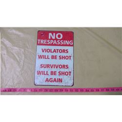 NO TRESPASSING - REPRODUCTION TIN SIGN