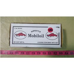 ERTL MOBILOIL LOCKING COIN BANK WITH KEY 1/34 SCALE