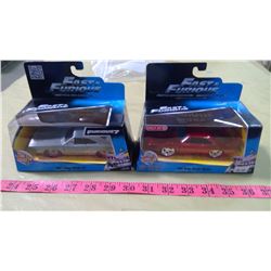DIE CAST FAST & FURIOUS DOM;S DODGE CHAGER R/T AND 1969 DODGE CHARGER DAYTONA