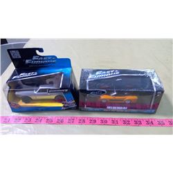 DIE CAST FAST & FURIOUS ROMAN'S CHEVY CAMARO AND HAN'S 1997 MAZDA RX-7