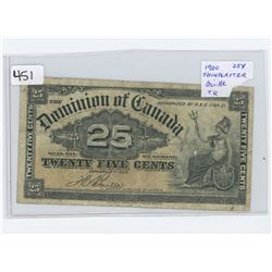 1900 25 cents Shinplaster. Boville signature.F-12.