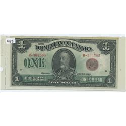 1923 $1. Red Seal. McCavour-Saunders signatures. F-15.