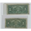Image 2 : Lot of 2 1937 $1 notes with 2 different signature combinations: Coyne-Towers and Gordon-Towers. Both