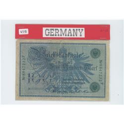 Germany 1908 100 Mark note. F-12.