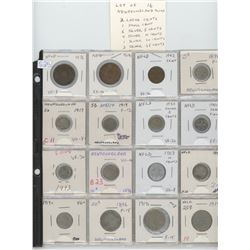 Lot of 16 Newfoundland coins:1896 1c VG-8; 1919c 1c EF-40; 1942 1c VF-20; 1896 5c F-12; 1917c 5c VG-