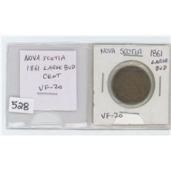 Nova Scotia 1861 Large Bud cent. VF-20.
