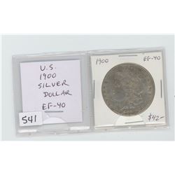 U.S. 1900 silver Morgan dollar. EF-40. Nice.
