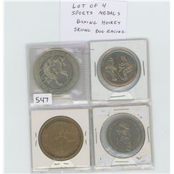 Lot of 4 sports medals: Boxing, 1972 Canada-Russia Hockey, Skiing, Dog racing.