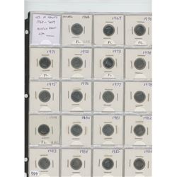 Lot of 43 Canadian 10 cents 1968 ? 2009. Most are Proof Like, with a few Specimens, the rest of unci