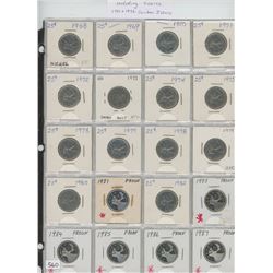 Lot of 67 Canadian 25 cents 1968 ? 2012. Includes scarce 1991 and 1992 Caribou issues. Many coins ar