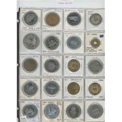 Lot of 20 Canadian medals and trade dollars including CPR Last Spike, Labatts Brier, RCMP Musical Ri